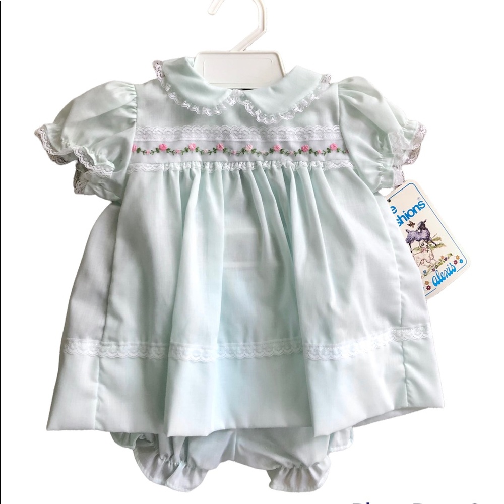 Vintage Baby Party Dress Size 6 months Mint Green